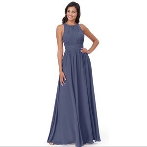 Azazie Luz Dress in Stormy Blue in size A0